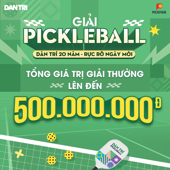 Công bố điều lệ thi đấu giải pickleball Dân trí 20 năm - Rực rỡ ngày mới - 1 Công bố điều lệ thi đấu giải pickleball Dân trí 20 năm - Rực rỡ ngày mới - 1